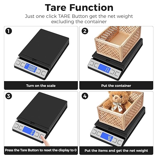 Digital Shipping Postal Scale, Mail Scale with Envelope Flip Holder, 66lb/0.1oz Postage Scale for Package, Small Business, Post Office, Hold&Tare Function, Battery&Type-C Charging Cable - Black