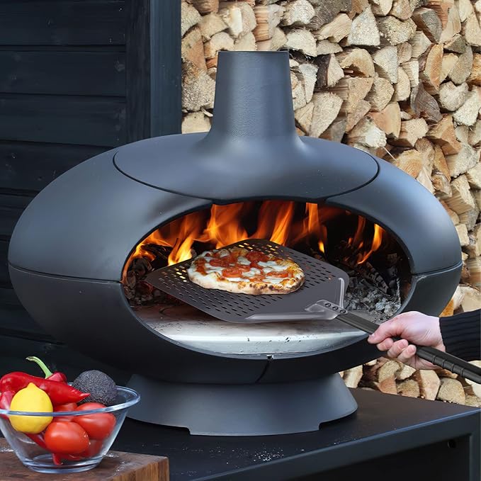 13 Inch Perforated Pizza Peel, 13" x 15" Aluminum Pizza Turning Peel, Professional Pizza Spatula, 30 Inch Overall