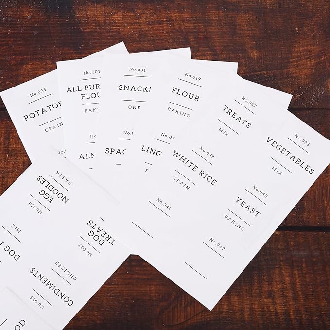 Large Glass Flour and Sugar Containers with 42 Kitchen Pantry Labels - 85 Oz Glass Food Storage Containers with Airtight Lids - Square Glass Jars with Bamboo Lids for Rice, Pasta, Cookies