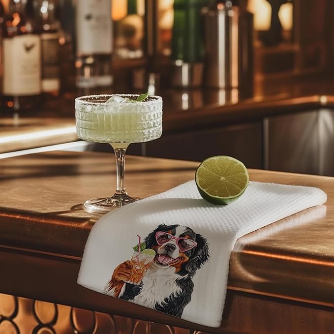 Cabana Bro Bernese Mountain Dog Gifts Kitchen Towels, Bernese Mountain Dog Gifts for Women Decorative Hand Towels for Bathroom, Funny Berner Cocktail Tequila Dish Tea Towels for Kitchen, 16x24 Inch