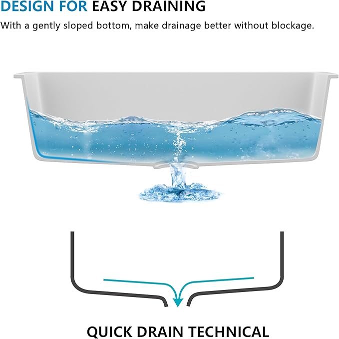 33 Granite Composite Kitchen Sink - Fulorni 33"×19" Granite Kitchen Sink Undermount White Quartz Classic Under Counter Single Bowl Sink Basin