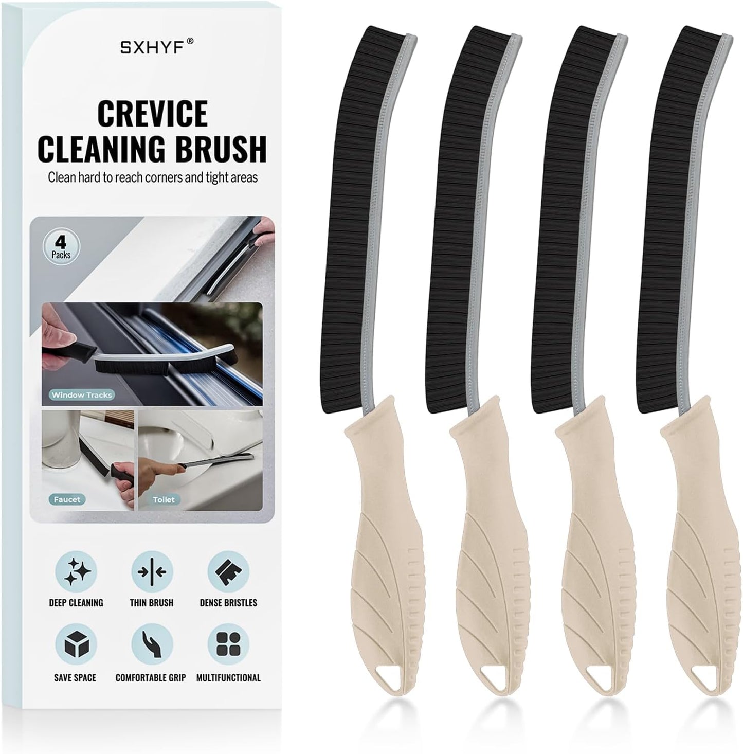 SXhyf Crevice Cleaning Brush - Grout Scrub Brush, House Cleaning Supplies, Gap Cleaning Tools, Home Essentials, Gifts for Women Men, Hard Bristle Crevice Cleaner Brush for Household Use, Bathroom