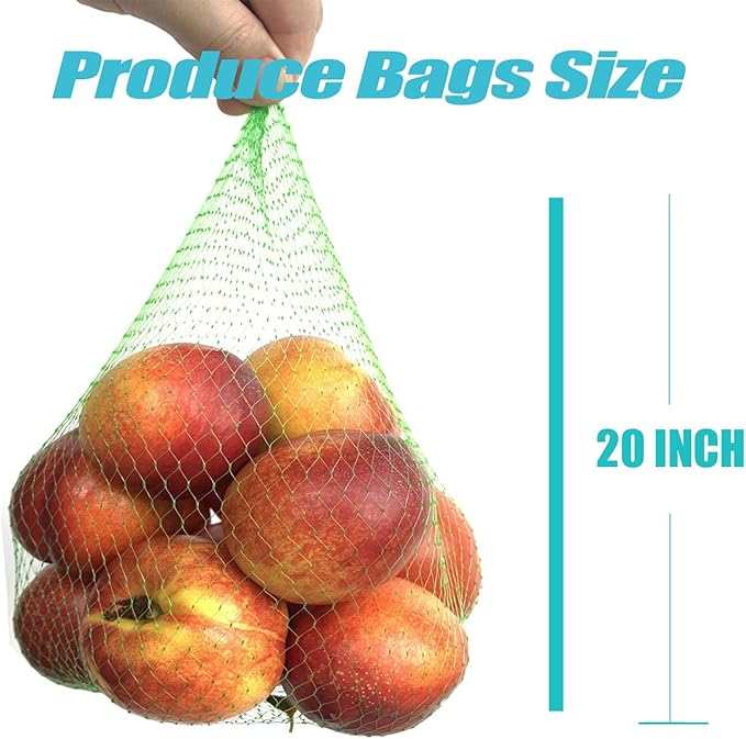 STAYWILD 100 PCS Onion Potato Garlic Storage Bag-20 Inch Seafood Boil Bags | Fruit Vegetables Reusable Mesh Produce Storage Bags | Mesh Cooking Boil Bags for Crab Clam Shellfish Crawfish