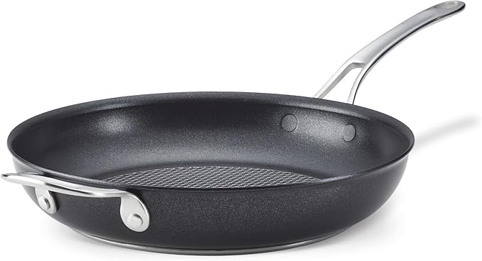 Anolon X Hybrid Nonstick Frying Pan/Skillet with Helper Handle, 12 Inch, Dark Gray