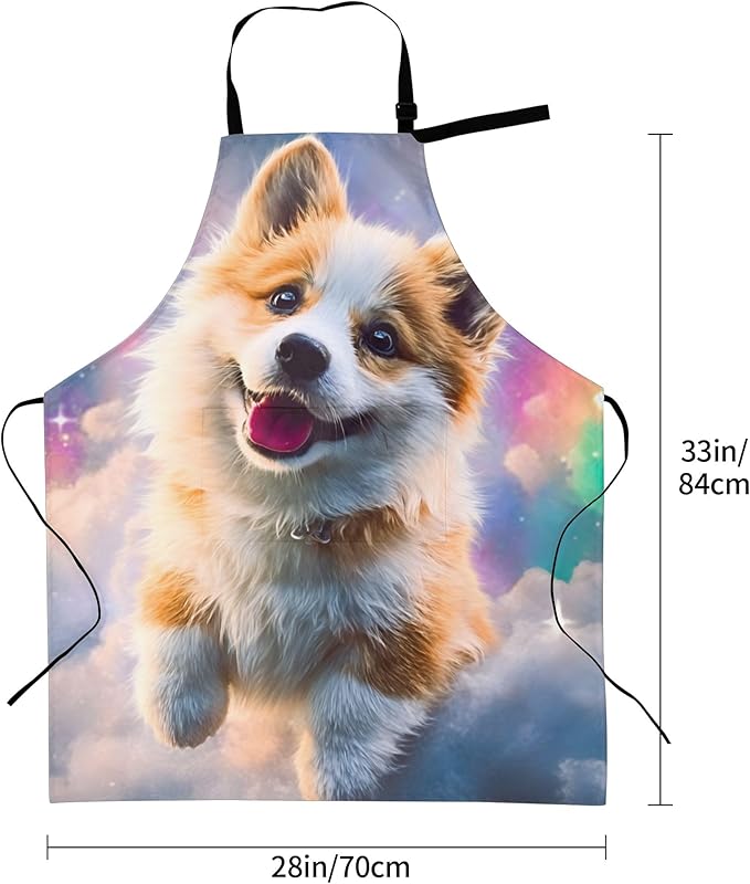 Funny Animal Apron with 2 Pockets Waterproof for Men Women Kitchen Garden Decor