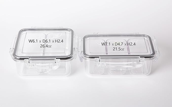 Airtight Food Storage Container with Lid(21.5 + 26.5 oz ,5 Removable Boxes) - Tritan 100% | BPA-Free | Candy and Nuts Organizer| Fruits, Vegetables | Travel, Party and Picnic | Meal Prep| Lunch box