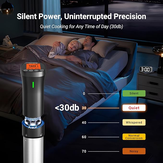 2.4G WIFI Sous Vide Cooker INKBIRD Sous Vide Machine with APP Control, 1000 Watts Immersion Circulator with APP Recipes Timer Alarm Mobile Notification, 3D Water Fast Heating Ultra-Quiet