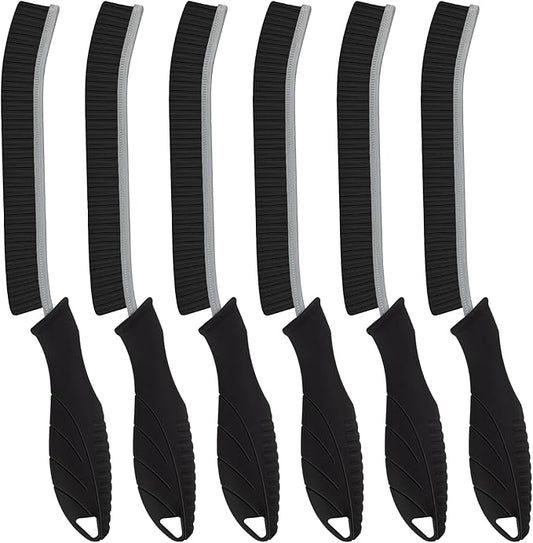 Black Hard Bristle Crevice Cleaning Brush - 6 PCS Home Cleaning Supplies - Multi-Purpose Crevice Cleaning Tools for Grout, Kitchen, Bathroom, Toilet and Window