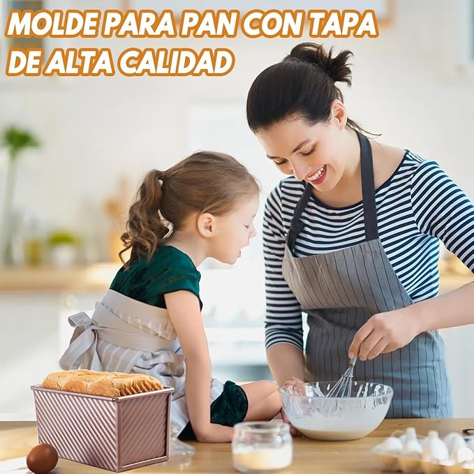 3 Pack Set Pullman Loaf Pan with Lids, 2.2 lb & 1 lb & 0.8 lb Dough Capacity,Non-Stick Sandwich Bread Loaf Pan for Homemade Baking Bread