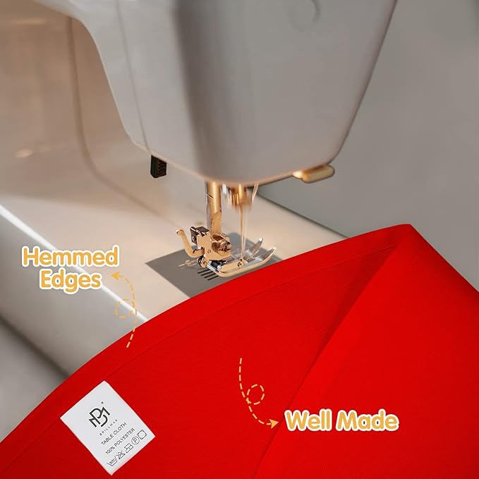 BRILLMAX 10 Pack Red Round Tablecloths 90 Inch - Circle Bulk Linen Polyester Fabric Washable Table Cloth Cover for Wedding Reception Banquet Birthday Party Buffet Restaurant