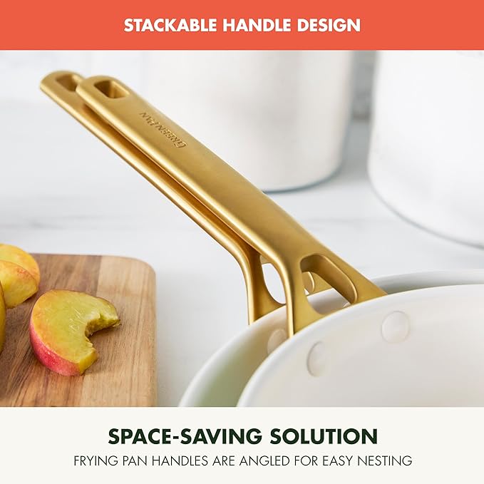 GreenPan Nonstick Reserve Pro 10 Piece Cookware Set, NSF Certified Ceramic, Hard Anodized PFAS-Free Pots & Pans Set with Lids, Stainless Steel Handles, Oven & Dishwasher Safe, Harvest Orange