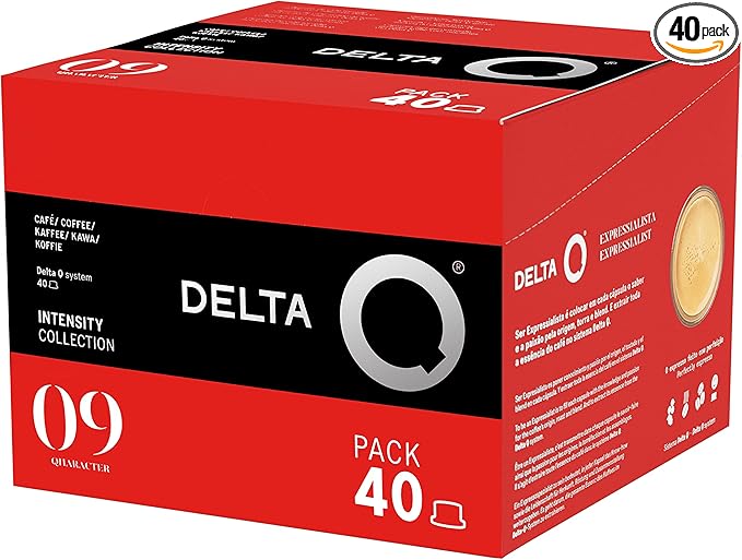 Delta Q - Qharacter Espresso Pods for Delta Q Machines - Intensity 9, Notes of Caramel and Dried Fruits, 40 Capsules XL Pack