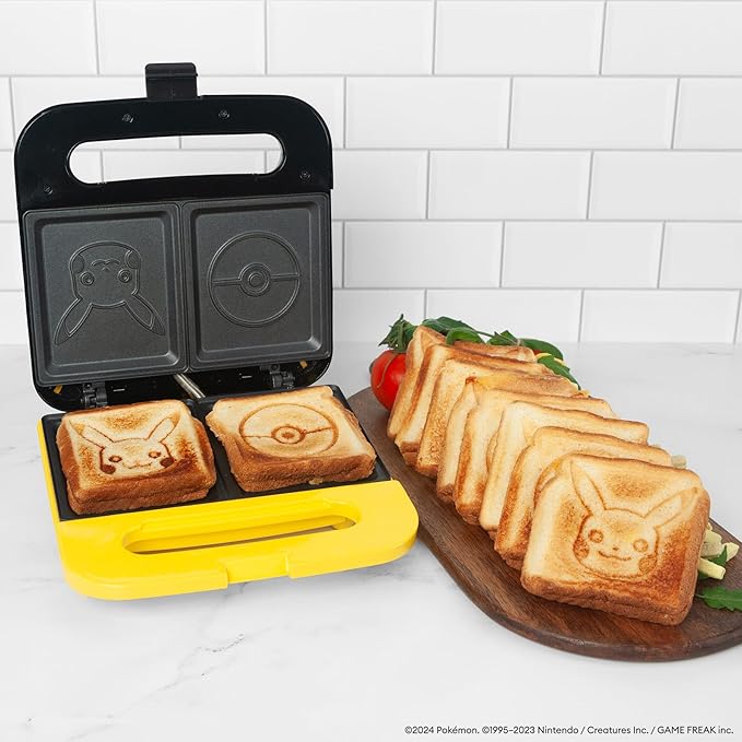 Uncanny Brands Pokemon Pikachu Sandwich Maker - Small Kitchen Appliance
