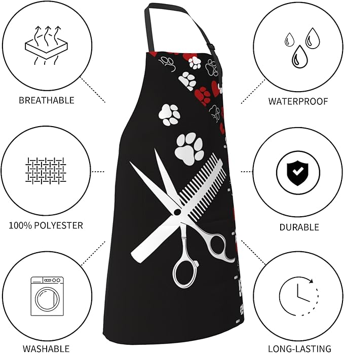 Funny Animal Apron with 2 Pockets Waterproof for Men Women Kitchen Garden Decor