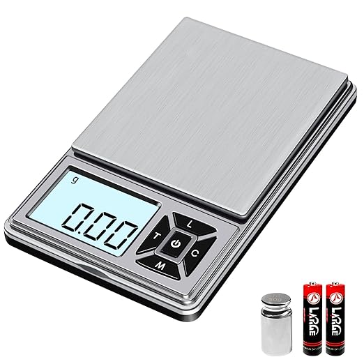 Digital Pocket Gram Scale 300g x 0.01g Accuracy， Micro Mini High Precision Scale Digital Weight Grams and Oz for Jewelry, Diamond，Arrows, Powders, Herbs and Food,with 50g Cal Weights
