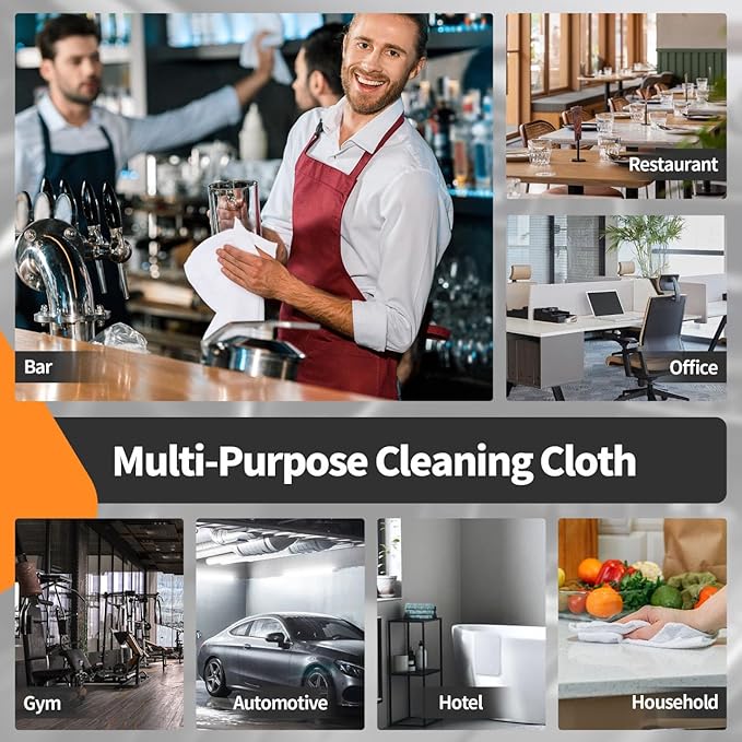 FIXSMITH White Microfiber Cleaning Cloth -Pack of 12, Highly Absorbent Cleaning Rags, 16"X12" All Purpose Cleaning Towels for Housekeeping, Kitchen, Car, Lint Free and Reusable Microfiber Towels