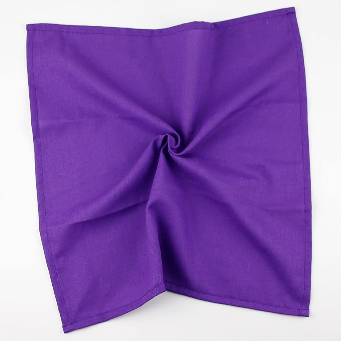 Solid Color Linen Blended Thin Dinner Cloth Napkins - Set of 12 (40 x 40 cm) - for Events & Home Use (Purple)