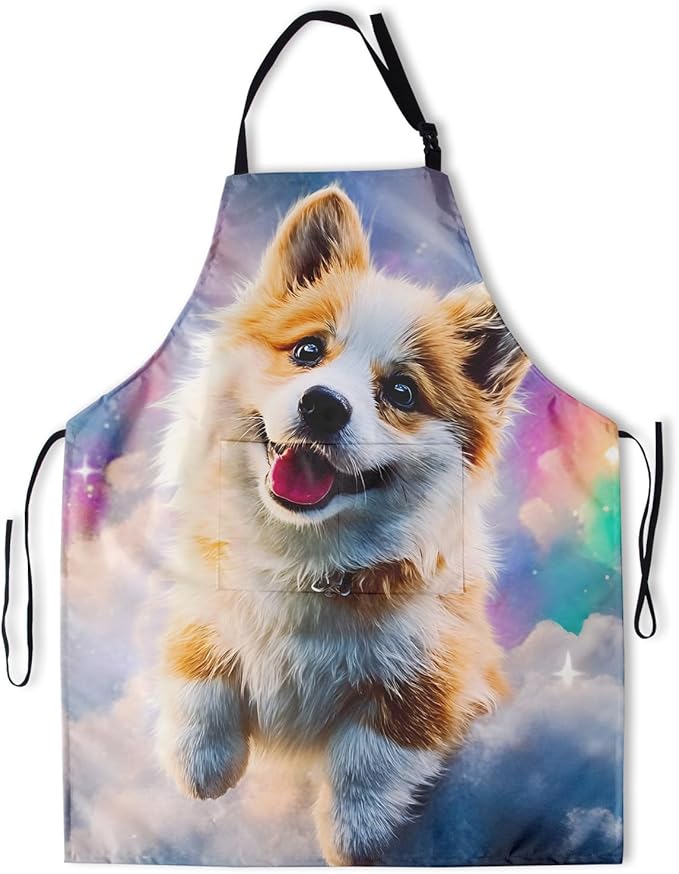 Funny Animal Apron with 2 Pockets Waterproof for Men Women Kitchen Garden Decor