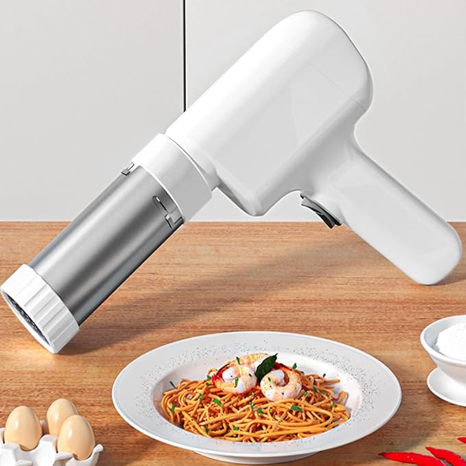 Electric String Hopper Machine, Handheld Electric Pasta Maker, 5-In-1 Cordless Pasta Machine, Portable Noodle Making Machine, for Spaghetti, Linguine & Sausage Making