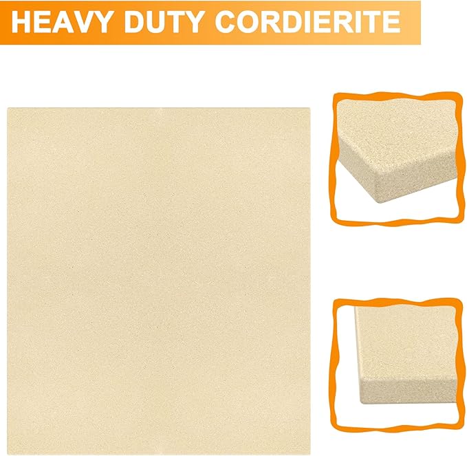 "16 inch Pizza Stone for Oven Baking & BBQ Grilling, Universal Large Rectangle Baking Stone Bread Pan for Baking Bread Pizzas, Oven Stone for Gas Grill, Durable Rectangular Cordierite Cooking Stone"