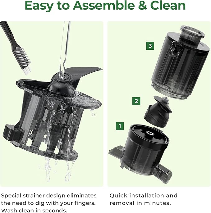 Cold Press Juicer Machine, 4.4" Wide Feed Chute, Slow Masticating Juicer for Whole Vegetables & Fruits, High Juice Yield, Easy to Clean & Assemble, One-Touch Knob Control