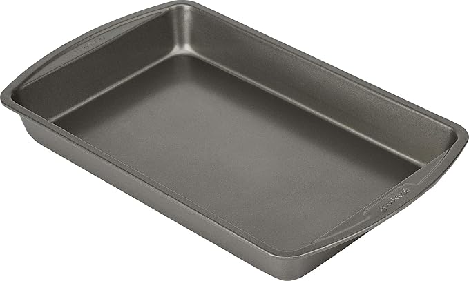 GoodCook 11" x 7" Nonstick Steel Cake Baking Pan, Multipurpose Nonstick Baking Pan for Brownies, Biscuits, and Cake, Gray