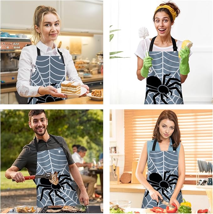 Halloween Apron Home Kitchen Cooking Baking Gardening for Women Men with Pockets waterproof 32x28 inch
