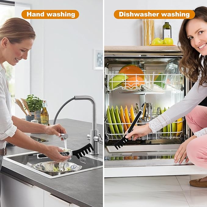 Upgraded Silicone Spaghetti Spoon and Pasta Tong Set – Sturdy Pasta Fork with Teeth, Noodle Spoon Server, and Multi-Purpose Tongs for Cooking and Serving