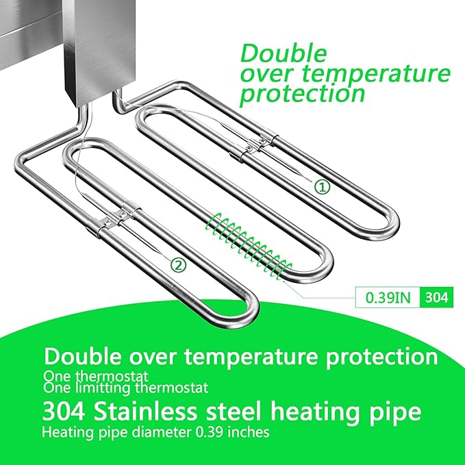 Electric Deep fryer Stainless Steel Deep Fryer with Basket & Lid Capacity 10L(10.5QT) Electric Countertop Fryers for Home Kitchen and Restaurant with 60 Minute Timer, 1800 Watts, 120V