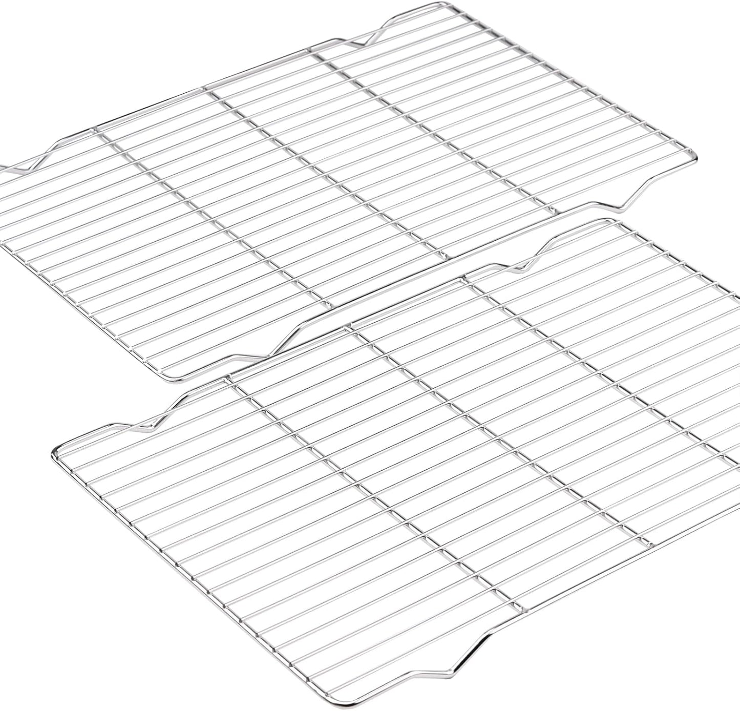 2-Pack Cooling Racks for Baking, 10x15 Inch Heavy Duty Stainless Steel Wire Baking Rack for oven cooking, Oven Safe Cookie Cooling Rack Set, Fits Half Sheet Pan, Dishwasher Safe & Non-Toxic