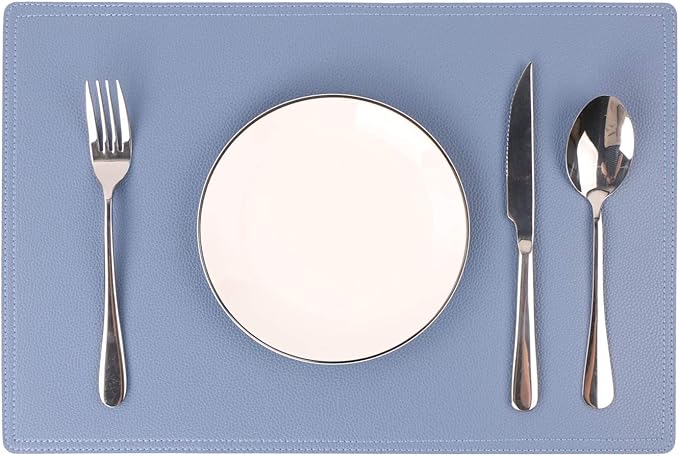 Faux Leather Placemats, PU Table Mats, Set of 4, Waterproof, Stain Resistant, Heat Resistant, Non-Slip Easy to Clean for Kitchen Dining Table,Conference Table