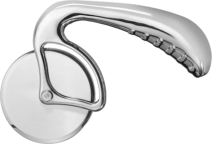 Pizza Cutter Wheel by Midnight Slice - Stainless Steel Food Slicer for Pizzas and more with Ergonomic Handle and Sharp Cutting Surface for Clean Cuts