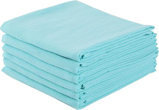 MF Kitchen Mist Grey Flour Sack Towels 12 Pack 28 x 28 Inch 100% Pure Cotton Kitchen Tea Towels for Baking, Cleaning, Cooking and Drying - Ultra Soft Highly Absorbent Durable & Washable Dish Cloth