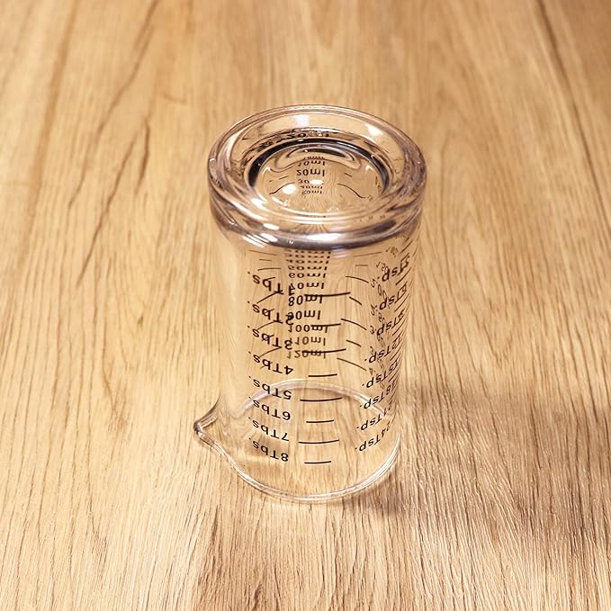 Ackers 4 Oz Glass Measuring Cup,Borosilicate Shot Glass with V-Shaped Spout-Black Line