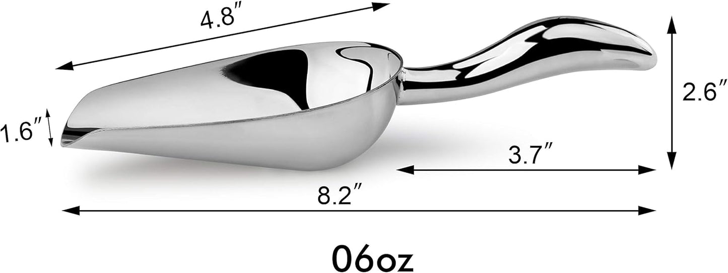 New Star Foodservice 1028508 Stainless Steel Bar Ice Flour Utility Scoop, 6-Ounce