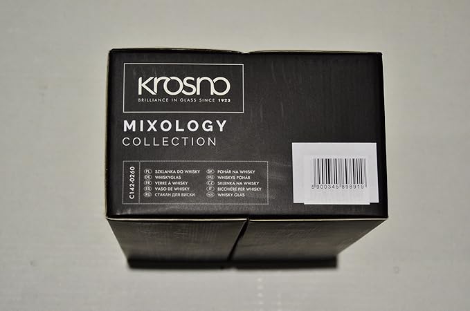 Krosno Whisky Glasses | Set of 6 | 11.8 oz | Mixology Collection | Drinking Glasses Cocktail Glasses | Home, Restaurants and Kitchen Set | Dishwasher Safe Glass Cup