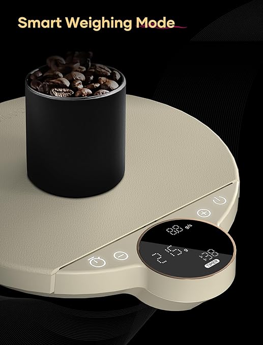 Cocinare Balance Digital Coffee Scale, Precision Control with Three Modes - Brewing Assist, Weighing, Competition, Digital Kitchen Scale for Coffee and Small Goods, Up to 3000g (Vintage White)