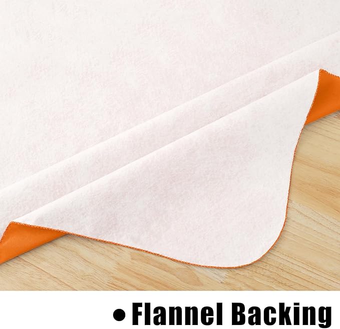 homing Rectangle Vinyl Tablecloth, Waterproof Spillproof Plastic Flannel Backed Table Cloth, Wipe Clean Table Cover for Dining, Buffet Parties and Camping (Orange, 60" x 84")