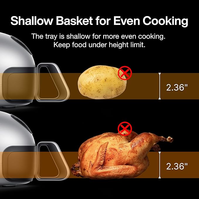 Dome 2 Air Fryer, Extra Large Airfryer with Superior Airflow, Self-cleaning Smart Digital Fryer with PFAS free Basket for Quick Easy Meals, Up to 32 Chicken Wings Capacity [New Version]