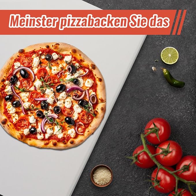 18'' Square Pizza Stone Baking Stone Cordierite Bread Stone for Oven Grill, Thermal Shock Resistant Ideal for Baking Different Sizes of Pizzas or Bread