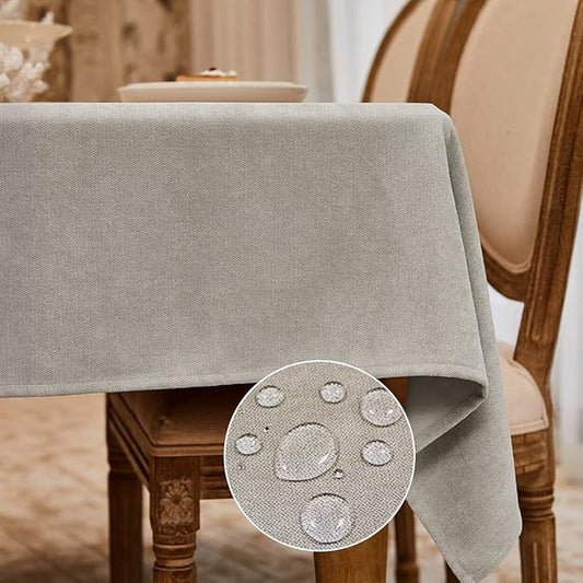 Table Cloth Rectangle Table Cover 55x95 Inches Soft-Brushed Finish Wrinkle Free and Waterproof Beige Rectangle Tablecloth for Kitchen Party Buffet Wedding