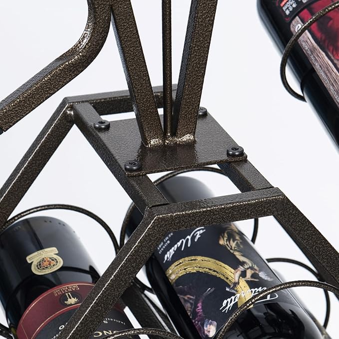 Wine Rack, Wine Bottle and Wine Glass Holder, Wrought Iron Wall-Mounted Wine Racks, Household Wine Accessories, Gifts for Lover, Gold/Black Home Decoration. (Black Gold, 20 Bottles)