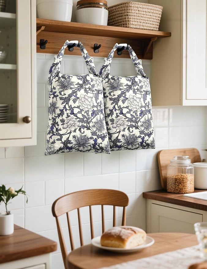 Reusable Bread Bags for Homemade Bread, 2 Pack XL Cotton Beeswax Bag for Sourdough, Beeswax Bags, Sourdough Storage Bag