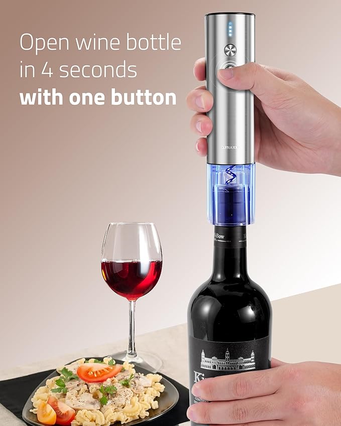 Electric Wine Opener Set - Premium Wine Gifts with Wine Opener, Foil Cutter, Wine Aerator, Vacuum Stopper, and Elegant Gift Box - Ideal Gift for Mother’s Day Father’s Day Birthday Anniversary