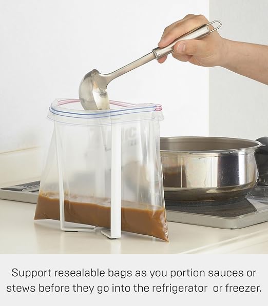 Yamazaki Home Tower Kitchen Multi Eco Stand - Multifunctional Compost Bag and Small Bottle Holder - Small - Steel