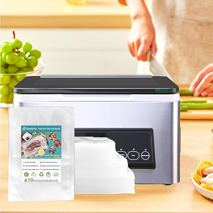 Chamber Vacuum Sealer Bags,12"x14" 200 Pcs Pre-cut Chamber Machine Pouches,Heavy Duty Chamber Vacuum Bags for Commercial Sealer,Food Storage,Meal Prep,Sous Vide,Meat Cheese Goods, BPA Free