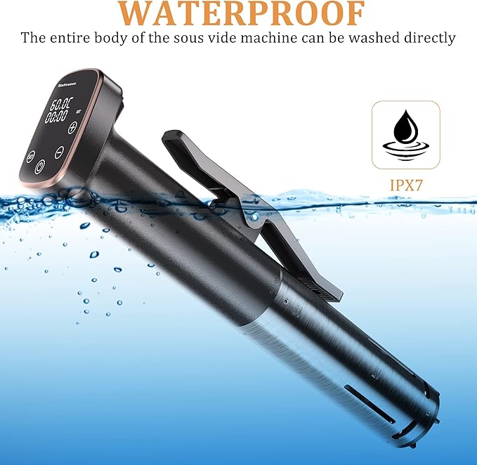 Sous Vide Cooker, Sous Vide Machine 1100 W, Immersion Circulator Precisional Cooker with Touch Control, Accurate Temperature, Ultra-quiet, IPX7 Waterproof, Fast Heating and Time Control