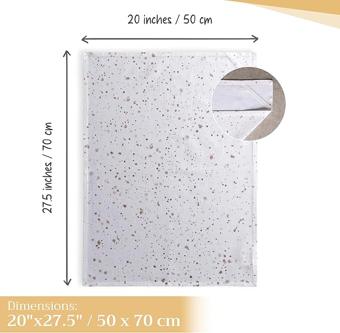 Maison d' Hermine Kitchen Towels Set of 3 100% Cotton 27.50" x 20" Reusable Cloth Tea Dish Towels Absorbent with Hanging Loop for Kitchen, Cocktail Parties Spring/Summer (Meadow Florals - Brown)