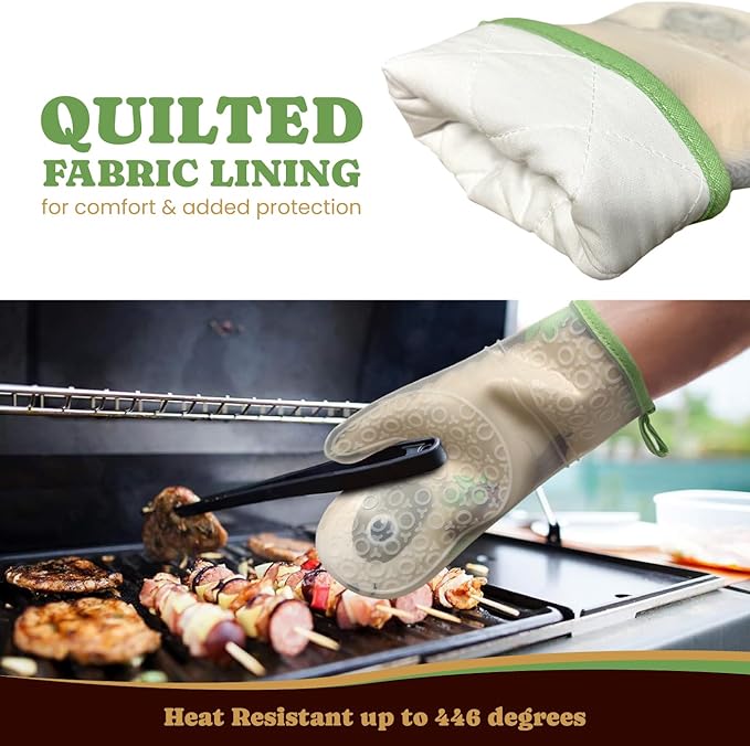 Sloth Oven Mitt Silicone Heat Resistant Glove - Chillin' Charlie Funny Animal Kitchen Accessories for Baking, Cooking & Gifts - Cute Sloth Kitchen Gadget with Fabric Lining