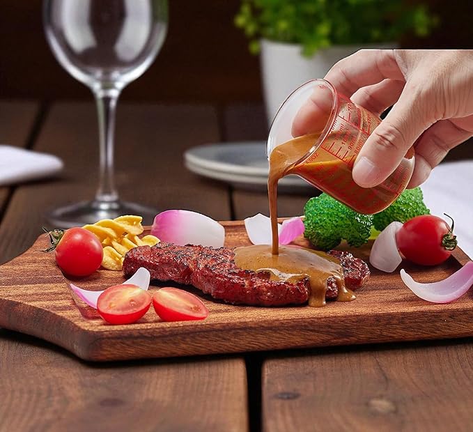 High Borosilicate Glass Measuring Cup-V-Shaped Spout，Glass Measuring Beaker for Kitchen or Restaurant, Easy to Read, 120 ML (4 Oz)-Pack of 2